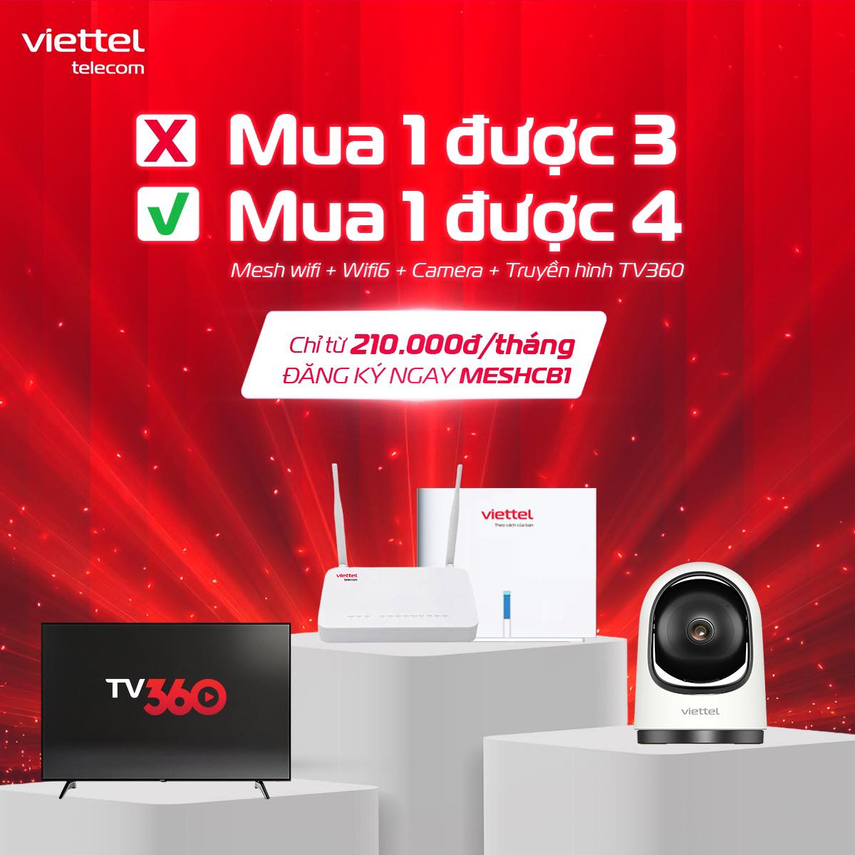 Combo Viettel mua 1 được 4