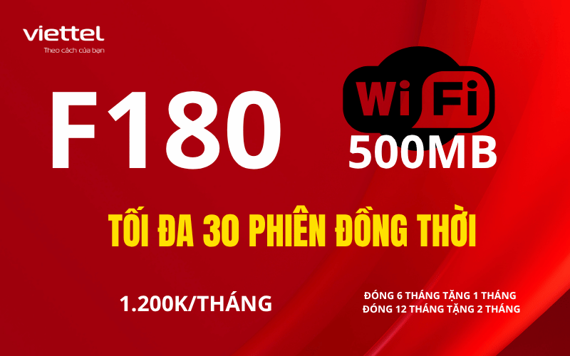 gói cước đa phiên viettel f180