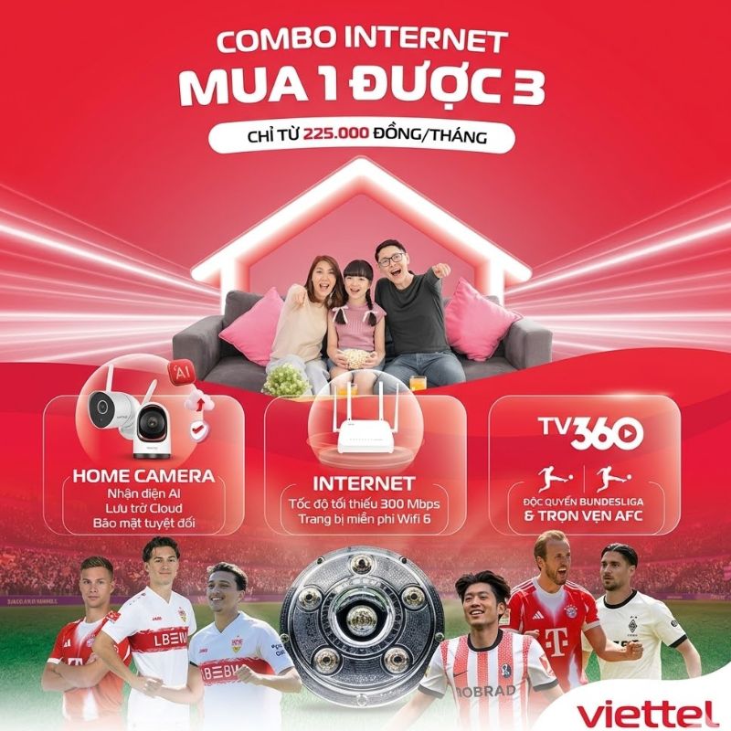 Lắp&nbsp; Mạng Combo Viettel 3 trong 1