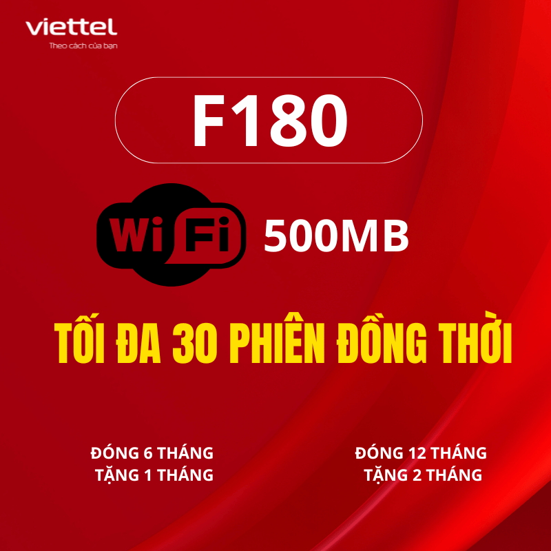 gói cước đa phiên viettel f180